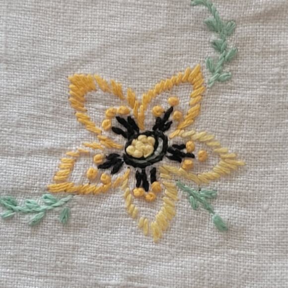 Vintage MCM Hand Embroidery Cocktail or Dinner Napkins 4 Different Designs 10 in - Picture 5 of 9